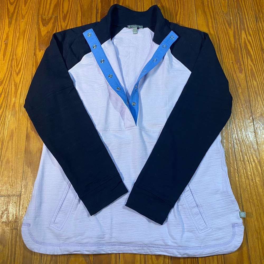Talbots Long Sleeve 1/2 Snaps Pull-Over S